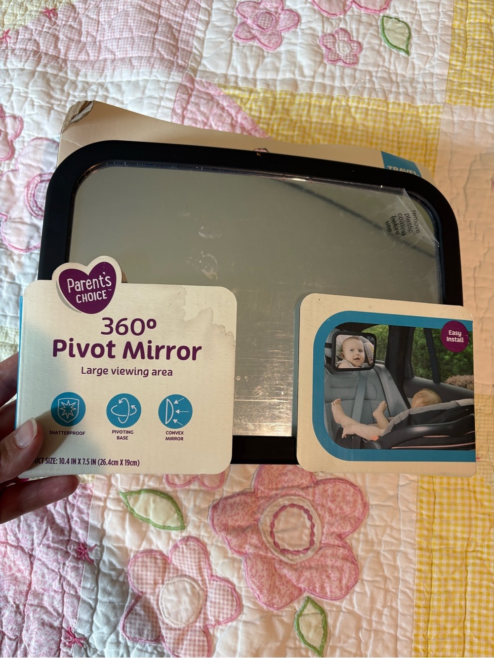 Parents' Choice 360° Pivot Car Mirror in Black